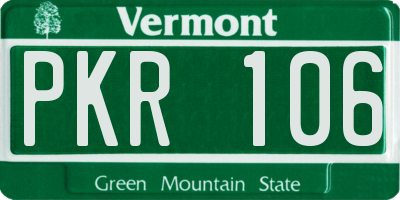 VT license plate PKR106