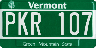 VT license plate PKR107
