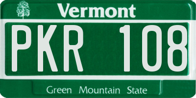 VT license plate PKR108