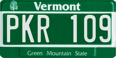 VT license plate PKR109