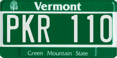 VT license plate PKR110