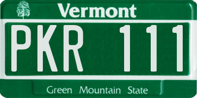 VT license plate PKR111