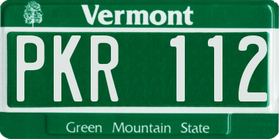 VT license plate PKR112