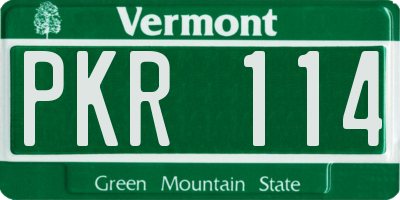 VT license plate PKR114