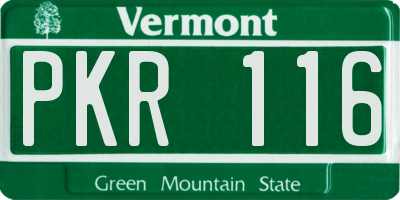 VT license plate PKR116