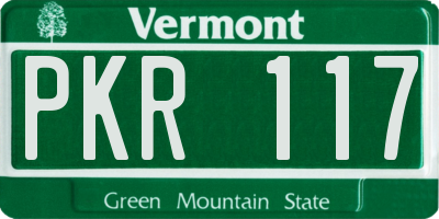 VT license plate PKR117
