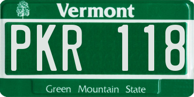 VT license plate PKR118