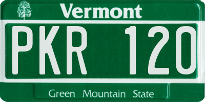 VT license plate PKR120