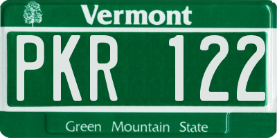 VT license plate PKR122
