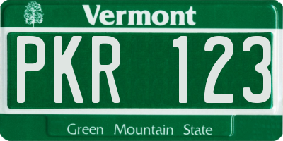 VT license plate PKR123
