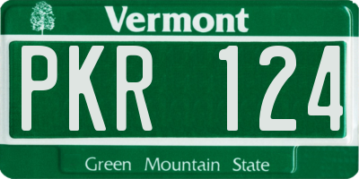 VT license plate PKR124