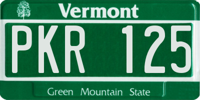 VT license plate PKR125