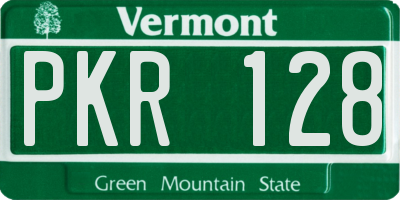 VT license plate PKR128