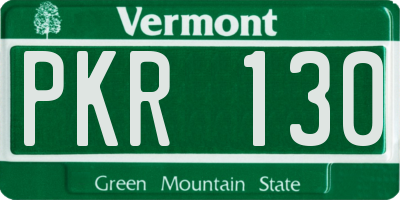 VT license plate PKR130