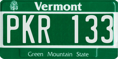 VT license plate PKR133