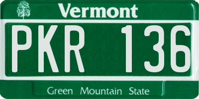 VT license plate PKR136