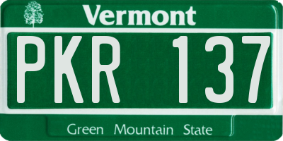 VT license plate PKR137