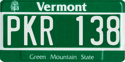 VT license plate PKR138