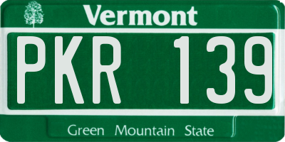 VT license plate PKR139