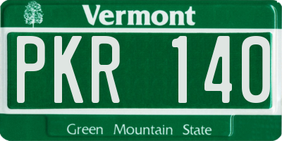 VT license plate PKR140