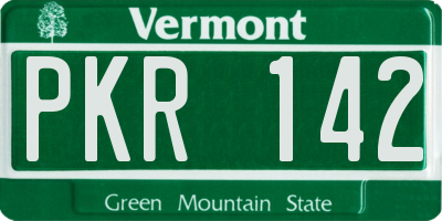 VT license plate PKR142