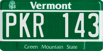 VT license plate PKR143