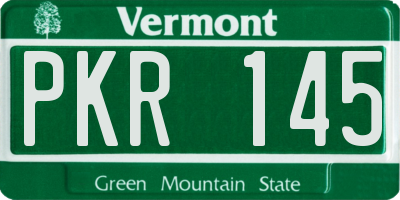 VT license plate PKR145