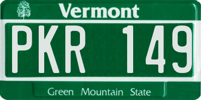 VT license plate PKR149