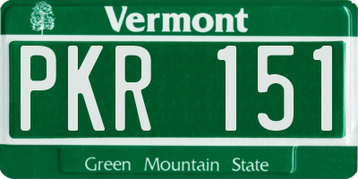 VT license plate PKR151