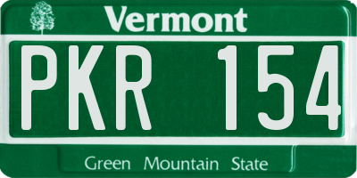 VT license plate PKR154