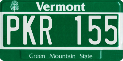 VT license plate PKR155