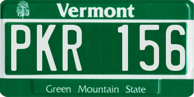 VT license plate PKR156
