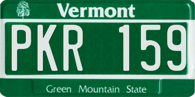 VT license plate PKR159