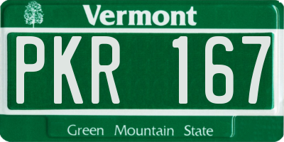 VT license plate PKR167