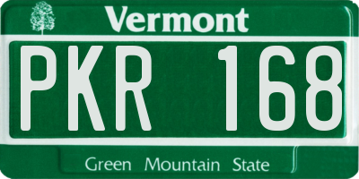 VT license plate PKR168