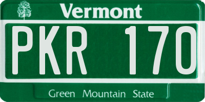 VT license plate PKR170