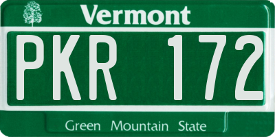 VT license plate PKR172