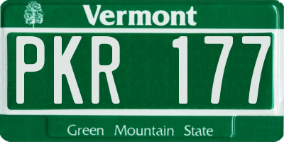 VT license plate PKR177
