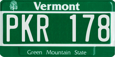 VT license plate PKR178