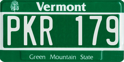 VT license plate PKR179