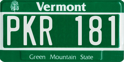 VT license plate PKR181