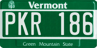 VT license plate PKR186