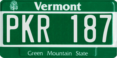 VT license plate PKR187