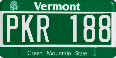 VT license plate PKR188