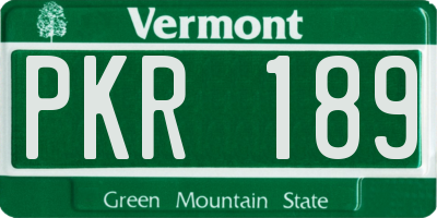 VT license plate PKR189