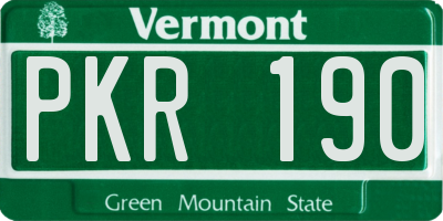 VT license plate PKR190