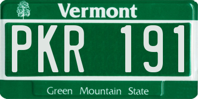 VT license plate PKR191