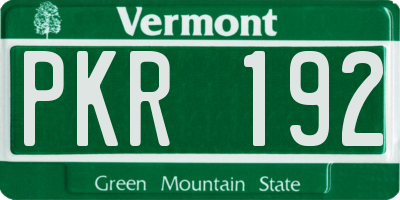 VT license plate PKR192
