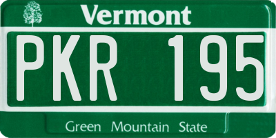 VT license plate PKR195