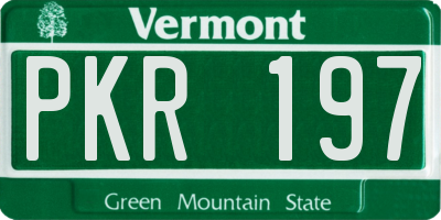 VT license plate PKR197